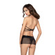 Прозора сорочка з відкритою спиною Passion MARESOL CHEMISE, black, трусики