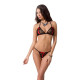 Комплект білизни Passion MELISSA BIKINI, black, ліф зі шнурівкою і трусики стрінги