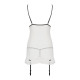 Сорочка прозора з пажами Passion ORIHIME CHEMISE, white, трусики, стрепи