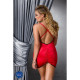 Сорочка приталена з відкритою спиною Passion LENA CHEMISE, red, трусики