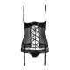 Корсет з відкритими грудьми Passion Exclusive NORTH CORSET, black, пажі, трусики, шнурівка
