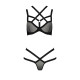 Комплект білизни Passion Exclusive HAGAR SET S/M, black, стрепи, трусики та ліф