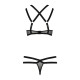 Комплект білизни Passion Exclusive HAGAR SET S/M, black, стрепи, трусики та ліф