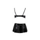 Комплект білизни під латекс Passion DEBY SET XXL/XXXL, black, ліф, мініспідничка, стрінги