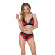 Трусики з широкою гумкою і мереживом Passion PS001 PANTIES, red-black