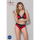 Еластичний топ з мереживом Passion PS001 TOP S, red-black