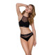 Спортивний топ з прозорою вставкою Passion PS006 TOP, black