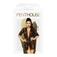 Комплект пеньюар з декором у вигляді троянд та стрінгами Penthouse - Sweet Retreat Black