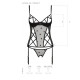 Корсет з підв'язками, стрінги Passion LOVELIA CORSET XXL/XXXL, black
