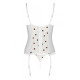 Корсет з підв'язками, стрінги Passion LOVELIA CORSET S/M, white