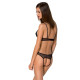 Комплект Passion CHRISTA SET Open Bra S/M, Black, бралет з ажурним ліфом та відкритими трусиками