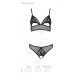 Комплект Passion CHRISTA SET Open Bra S/M, Black, бралет з ажурним ліфом та відкритими трусиками