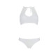 Комплект білизни Passion URSULA SET S/M, White, бра, трусики з ажурним декором та відкритим кроком