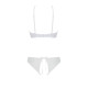 Комплект білизни Passion URSULA SET S/M, White, бра, трусики з ажурним декором та відкритим кроком