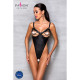 Боді з екошкіри Passion CELIN BODY S/M, black, з доступом, відкритий