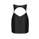 Мінісукня з екошкіри Passion CELINE CHEMISE L/XL, black, шнурівка, трусики в комплекті