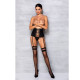 Пояс-корсет з екошкіри Passion CELINE SET, black, шнурівка, знімні пажі для панчіх, стрінги