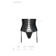 Пояс-корсет з екошкіри Passion CELINE SET, black, шнурівка, знімні пажі для панчіх, стрінги