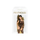 Бодістокінг Penthouse Magical Mistress Black, відкритий доступ, квітковий декор, імітація панчіх
