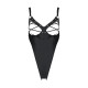 Боді з екошкіри Passion CELINE BODY 4XL/5XL black, з доступом, відкритий