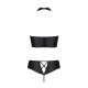 Комплект з екошкіри Passion NANCY BIKINI 4XL/5XL black, бра та трусики з імітацією шнурівки