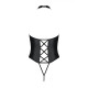 Боді з екошкіри Passion NANCY BODY 6XL/7XL black, з імітацією шнурівки та відкритим доступом