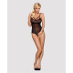 Мереживне боді з доступом Obsessive 818-TED-1 teddy S/M, чорне