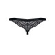 Мереживні танги з доступом Obsessive 828-THC-1 crotchless thong S/M, чорні