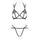 Еротичний комплект зі стреп Obsessive Badossa 2-pcs set L/XL, чорний, з доступом