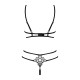 Еротичний комплект зі стреп Obsessive Badossa 2-pcs set L/XL, чорний, з доступом