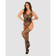 Ажурний бодістокінг під павутину Obsessive Bodystocking G325 black S/M/L, чорний, комбінезон