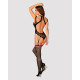 Ажурний бодістокінг з отворами Obsessive Bodystocking G327 black S/M/L, комбінезон, з доступом