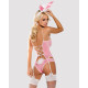 Еротичний костюм зайчика Obsessive Bunny suit 4 pcs costume pink, рожевий, топ з підв’язками