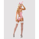 Еротичний костюм зайчика Obsessive Bunny suit 4 pcs costume pink L/XL, рожевий, топ з підв’язками