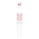 Еротичний костюм зайчика Obsessive Bunny suit 4 pcs costume pink L/XL, рожевий, топ з підв’язками