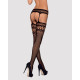 Панчохи-стокінги із комбінованою сіткою Obsessive Garter stockings S214 S/M/L, чорні