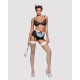 Еротичний костюм покоївки Obsessive Maidme set 5pcs, бюстгальтер, пояс з фартухом, панчохи