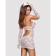 Еротичний мереживний костюм медсестри Obsessive Medica dress 5pcs costume, сорочка, рукавички, с