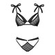 Напівпрозорий еротичний комплект Obsessive Obsessivia 2-pcs set black S/M, бюстгальтер та трусики