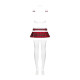 Еротичний костюм школярки з мініспідницею Obsessive Schooly 5pcs costume S/M, біло-червоний