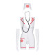 Еротичний костюм медсестри Obsessive Emergency dress S/M, white, сукня, стринги, рукавички, чепчик, стетоскоп