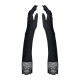Високі рукавички з каменями та мереживом Obsessive Miamor gloves, black
