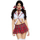 Костюм школярки Leg Avenue Miss Prep School, топ, спідниця, краватка, бантики