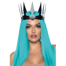 Корона злої королеви Leg Avenue Faux leather spiked crown Black, штучна шкіра, заклепки