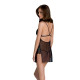 Сорочка Passion DELIENA CHEMISE black, стрінги із заниженою талією
