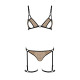Еротичний комплект спідньої білизни Passion GABI SET S/M beige, трусики з гартерами