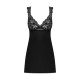 Сорочка бебі-дол з мереживом на грудях Obsessive Donna Dream babydoll Black, стрінги