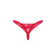 Мереживні стрінги Obsessive Lacelove thong XL/2XL Red, низька посадка
