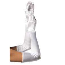 Довгі атласні рукавички Leg Avenue Extra Long Satin Gloves, One Size, білі