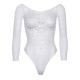 Еротичне боді-бодістокінг Leg Avenue Snap crotch thong back teddy White M/L